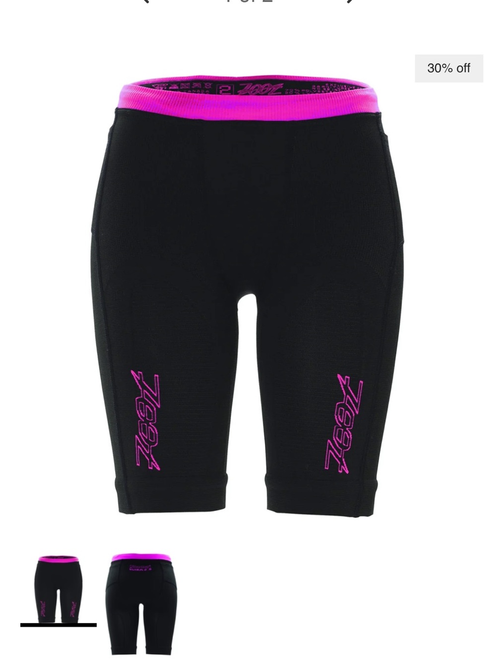 Women's Ultra 2.0 CRX Short - Black/Pink Glow Size 3
